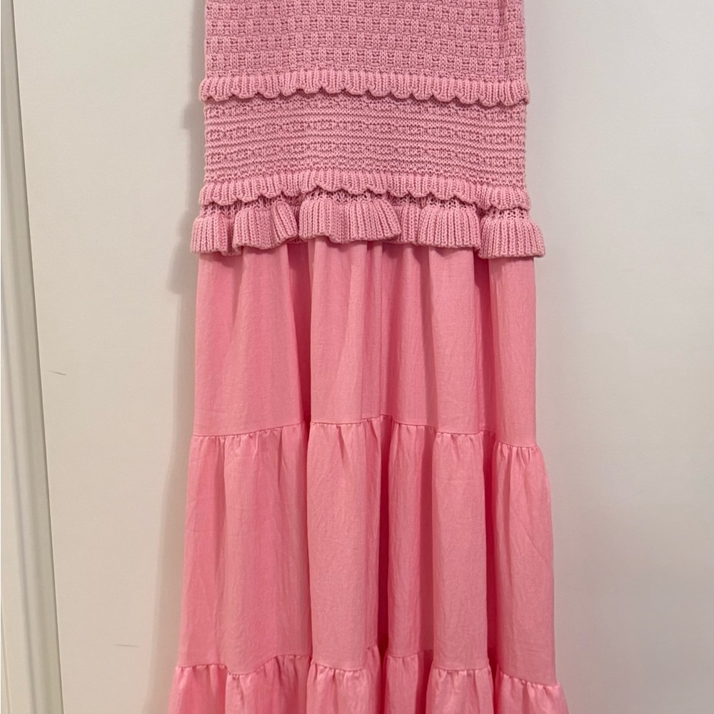 Entro Blush Tiered Maxi Skirt